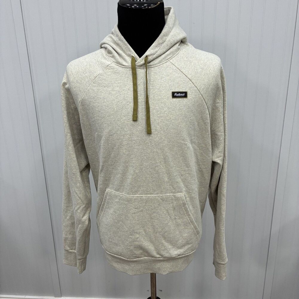 Fayettechill Men's XXL Beige Cotton Blend Pullover Hooded Sweatshirt Made in USA
